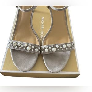 Michael Kors 3” Suede/Pearl Sandal